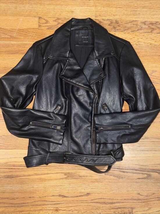 Elodie Jackets & Blazers - ELODIE Moto Jacket Womens Medium Black Faux Leather Biker Grunge Goth Baddie